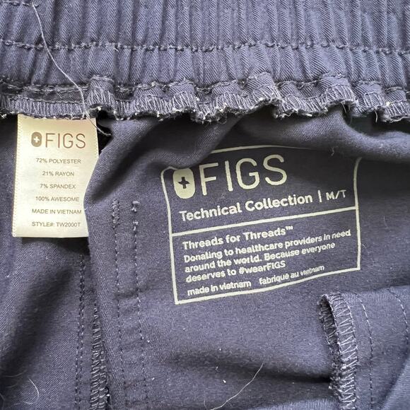 FIGS Womens Technical Collection Scrub Pants Cargo Navy Blue Medium Tall - Picture 3 of 7